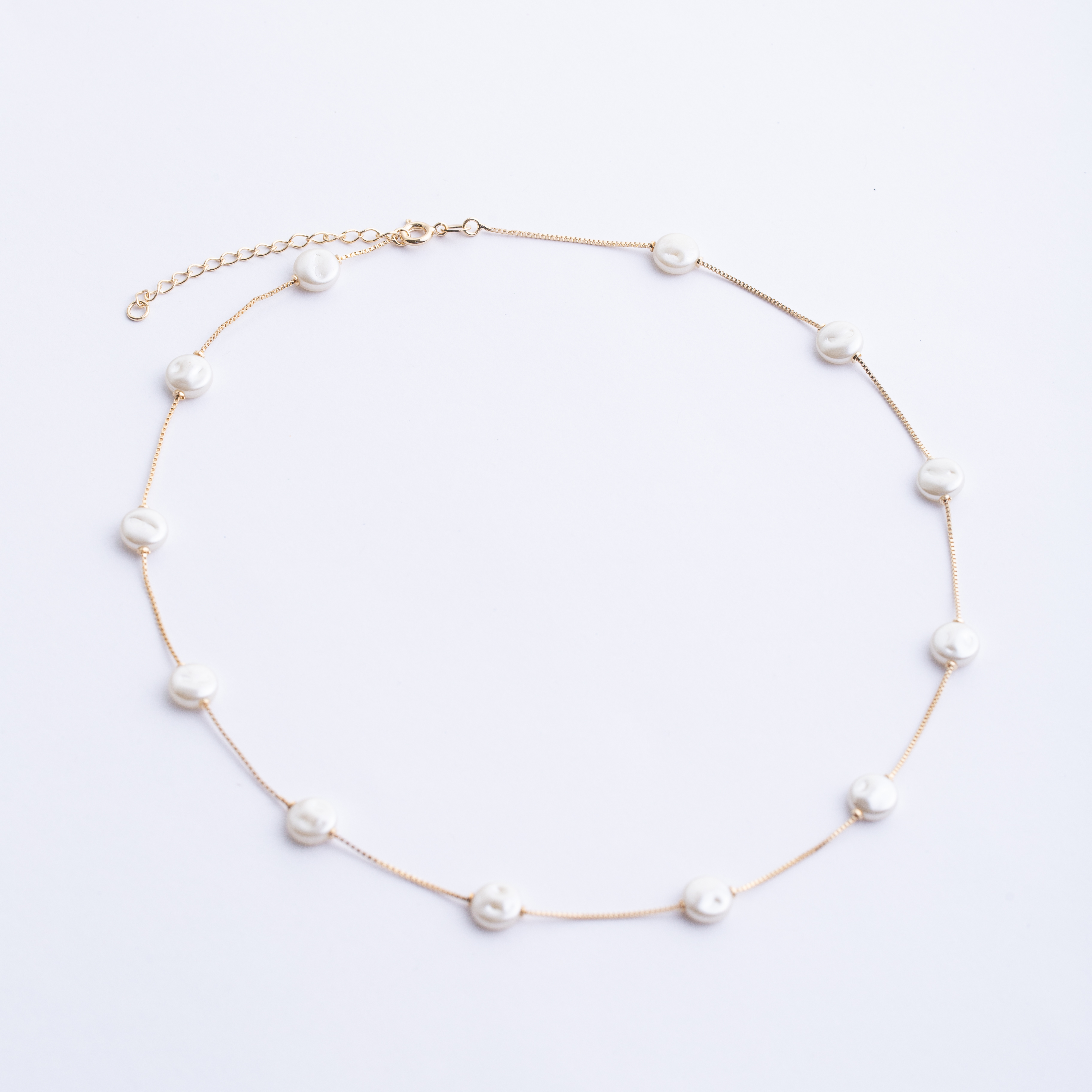 19170 Gold Chain Necklace with Pearls 18"